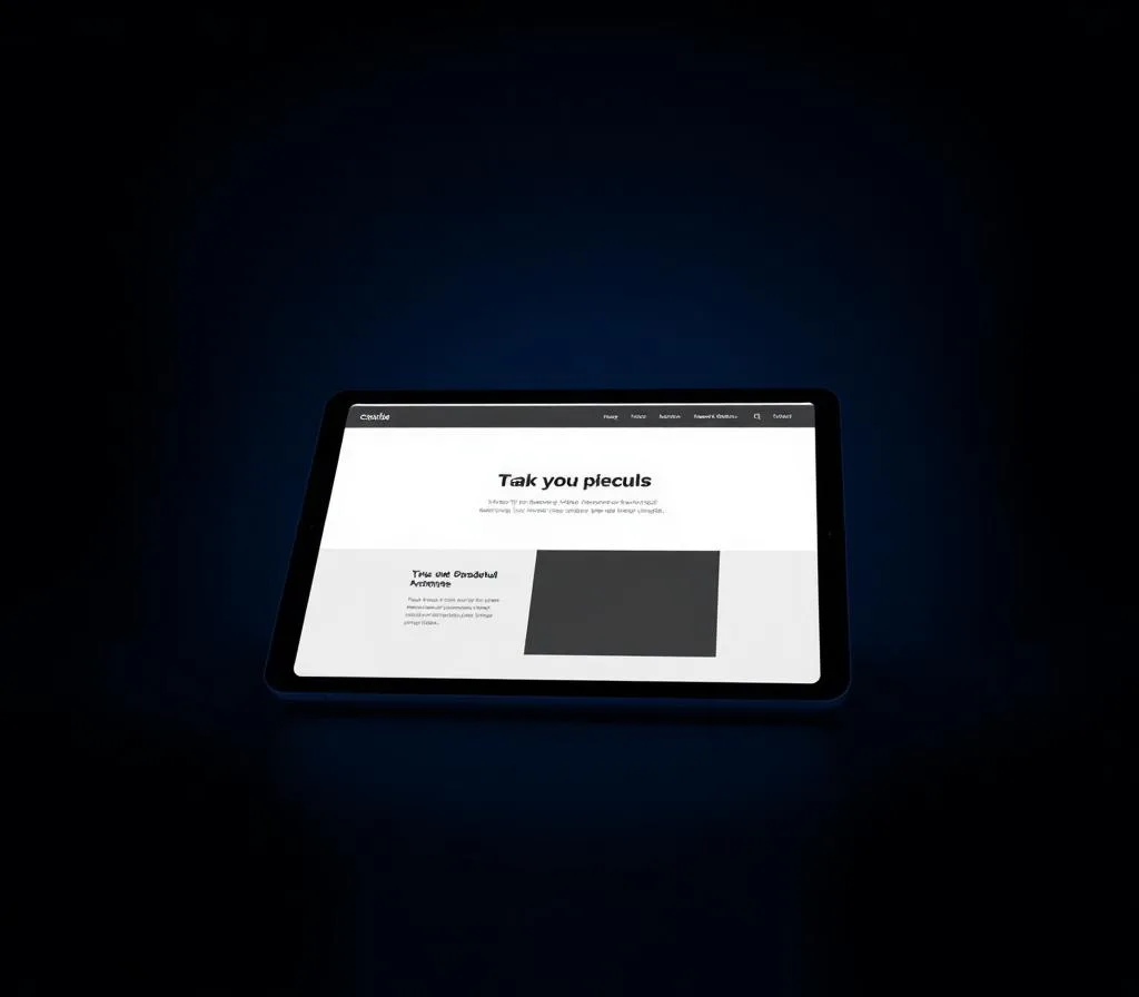 Mockup einer Landingpage auf einem Tablet